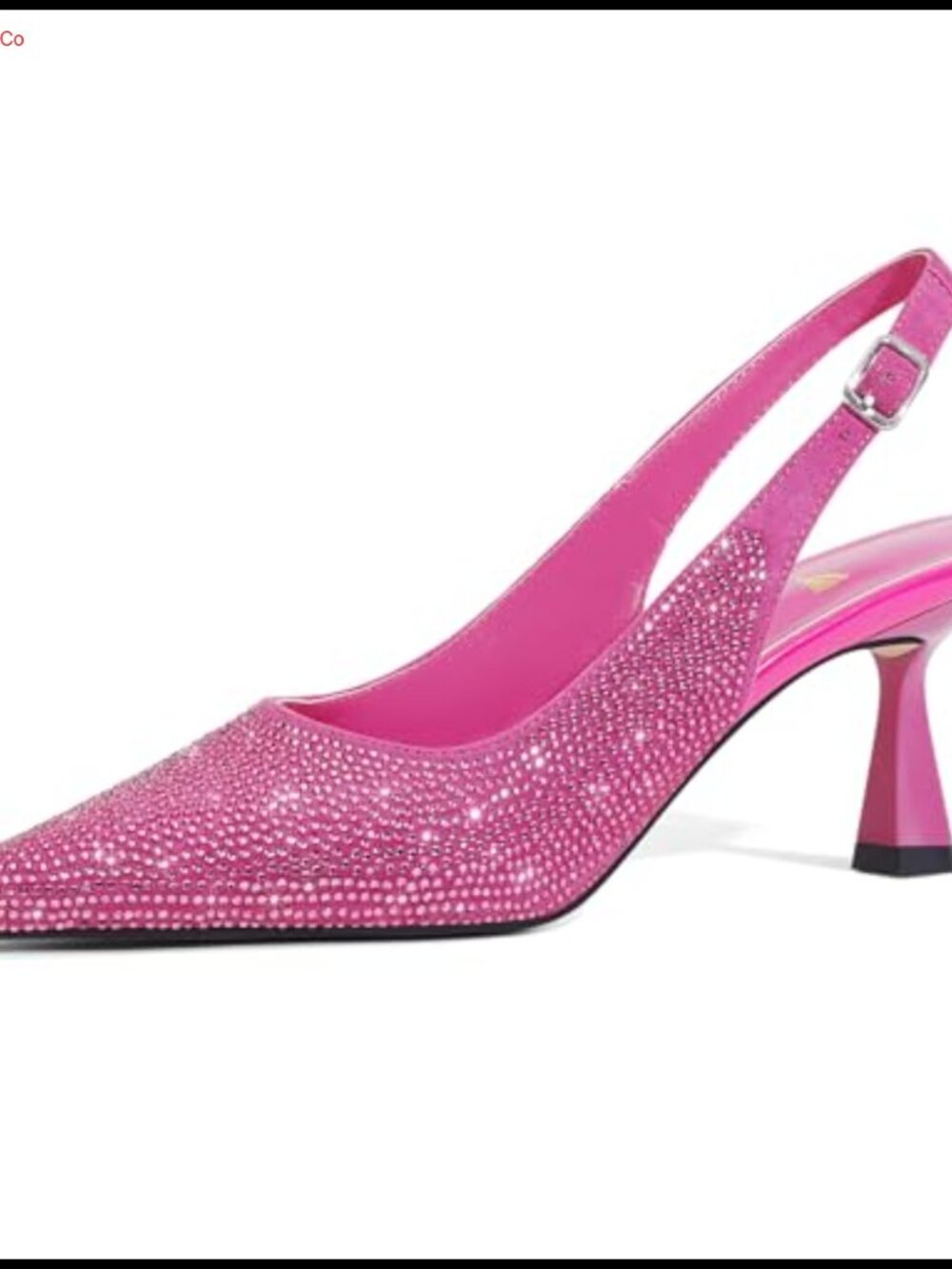 Slingback Kitten Heel Pumps Pointed Toe Faux Leather Dress Shoes